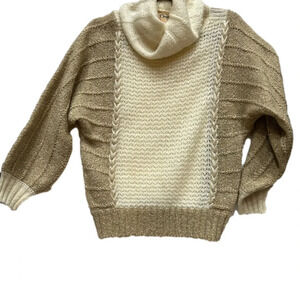 Vintage Marella twotone wool blend  cowlneck knit sweater size small
